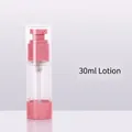 Vacuum spray bottle with pink pump and 30ml clear plastic container for travel - Lotion / 30ml / Pink