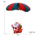 Christmas parachute ornament with red and green honeycomb and Santa Claus cutout, 65x37cm - Parachute Decoration-Santa