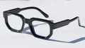 Classic thick black frame retro sunglasses with transparent lenses and polished finish - C16 Glossy Black Frame Clear Lens