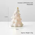 White ceramic mini Christmas tree lamp with golden star and built-in battery - Crooked Christmas Tree