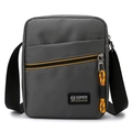 Bolso bandolera gris ligero para hombre con detalles deportivos en color amarillo - Gris