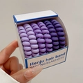 Fliederfarbene Spiralhaargummis in blau-weißer Box mit hoher Elastizität für Zöpfe - 14# Lila Serie