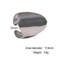Especificaciones de un anillo ajustable de acero inoxidable pulido de 31 mm largo - Abierto Ajustable / Color Acero