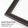 Vintage European style frame in deep grey with brushed metal texture, 5cm width - Inner Diameter 25x30cm (Frame Only, Self-Assembly) / Quiet Deep Grey