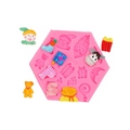 Silikonform in Rosa mit Piratenbär, Affe und Geschenkbox für DIY-Bastelarbeiten - 4# Weihnachtsgeschenk Teddybär / Rosa