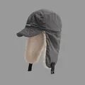 Winter dark grey aviator hat with thick lamb wool lining and adjustable ear flaps - One Size (55-58cm) / Gray