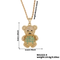 Exquisite vergoldete Teddybär-Halskette mit grünen und weißen Zirkonia-Steinen - Goldener Bär/Grün-Weißer Zirkonia