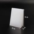 Detailed dimension view of matte white acrylic jewelry display stand measuring 8x6x3 cm - Small White 6*3*8CM
