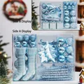 Set di decorazioni natalizie azzurre con palline glitterate e calze regalo - Blu Lago