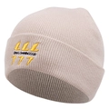 Dettaglio del berretto in maglia beige con ricamo Swag Shininggod e logo 777 - M (56-58cm) / Cachi