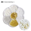 7.5cm floral nail art set with aurora roses pearls and charms in clear organizer box - Resin Flower Metal Ring 06