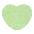 Light green heart-shaped compressed wood pulp sponge with a porous cleaning texture - Green Heart