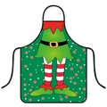 Grembiule natalizio impermeabile con motivo elfo festivo in rosso e verde per cucina - Taglia unica / Elfo di Natale - Verde