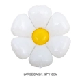 Detail view of a large 97x110cm daisy aluminum foil balloon for party decoration - Large Daisy
