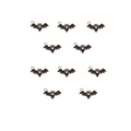 Vue détaillée de dix pendentifs chauve-souris en métal noir pour la création de bijoux DIY - 6# Chauve-souris minimaliste noire