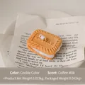 Lotus biscuit shaped scented candle in cookie color with coffee milk fragrance - Square Sandwich Biscuit