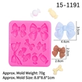 Stampo in silicone rosa fiocco e caramella per decorazioni torte e cioccolato fai-da-te - Rosa