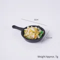 Miniature fried rice in a black frying pan keychain charm measuring 6cm by 4.1cm - Fried Rice - No Keychain
