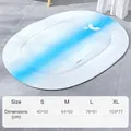 Tapis de refroidissement dégradé pour chiens et chats, lit ovale bleu et blanc résistant - L / Ovale / Dégradé Bleu