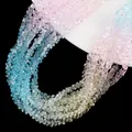Multicolor gradient crystal glass triangle beads for DIY jewelry and hair accessories - Pink Yellow Blue