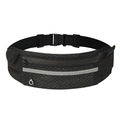Adjustable black running belt with breathable mesh, headphone port and reflective strip - Breathable Mesh (Black)