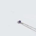 Minimalist silver chain necklace featuring a delicate purple star gemstone pendant - Purple (Silver Chain)