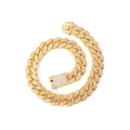 Collana Cuban link dorata da 20mm con strass luccicanti in forma a spirale - 8 pollici (20cm) / Oro