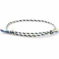 Bohemian friendship bracelet in purple, blue and yellow braided cord with adjustable knot - Purple Sky Blue Yellow White