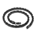 Minimalist black stainless steel twist rope chain necklace with lobster clasp - 8mm x 60cm(KN227481-Z)