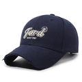 Navy blue distressed baseball cap with Fard SINCE 1987 embroidery and frayed brim - Adjustable / Navy Blue