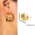 Gold Thick Triple Hoop Clasp ZJGE0731