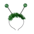 Diadema alienígena verde con bolas de resorte y flecos para disfraces de fiestas - Verde