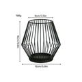 Modern black geometric wire candle holder with product dimensions and minimalist design - Small Rhombic Lantern Candle Holder - Black / 15x15x15cm (Opening 9cm)