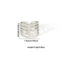Silver fishtail braided titanium steel ring with textured multi-layer bead pattern - TYR0400 / Silver Five-layer Dots