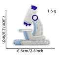 Microscope embroidered patch with 7.3cm size dimensions and 1.6g lightweight design - Microscope