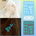 Luminous mandala butterfly tattoo sticker JSN-039 with blue glow for hand decoration - JSN-039 (Luminous Lace Ring Chain)