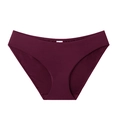 Dark burgundy ice silk seamless panties with a low-waist stretchy design for women - S / Burgundy