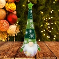 Tarro de caramelos de gnomo navideño con gorro de punto verde y bola transparente - Verde