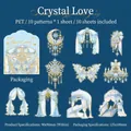 Crystal Love PET floral stickers with gold foil details and icy blue butterfly designs - Crystal Love