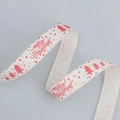 Merry Christmas cream ribbon with red festive tree and polka dot print for gift wrapping - 4-Merry Christmas Tree Style (1.5cm*10 Yards)