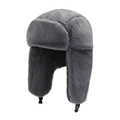 Grey Faux Fur Winter Bomber Hat Unisex Thickened Warm Ushanka Earflap Hat Variant - One Size / Dark Gray