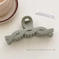 Minimalist bean green twist hair claw clip with matte finish on a stylish tabletop - Gray - Approx 11cm