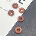 Brown goldstone donut beads with sparkling finish for DIY jewelry making - Synthetic Goldstone 1PC