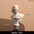 Mini-Apollo-Statue aus weißem Harz, griechische Skulptur Dekoration, 7,5x5x2,5 cm - Apollo-mini