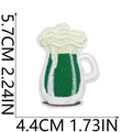 Detail view of a green beer mug embroidered patch with dimensions 5.7cm x 4.4cm - No.21/Beer Mug 2