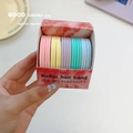 Strong elastic hair ties set in colorful macaron shades of pink yellow purple blue - Blue Green Purple 20 Pcs Set