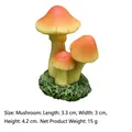 Miniature resin mushroom ornament for garden landscape with green grass base - Small Mushroom
