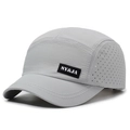 Light gray quick-dry baseball cap with laser-cut breathability and NY&JA logo patch - Adjustable / Light Gray