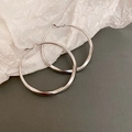 Orecchini a cerchio intrecciati argento minimalisti con finitura metallica strutturata - Cerchi Intrecciati Argento