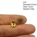 Perles intercalaires fleur dorée rétro, accessoires de bijoux DIY en alliage de 9,5 mm - Relief Vintage Vieilli (27#)